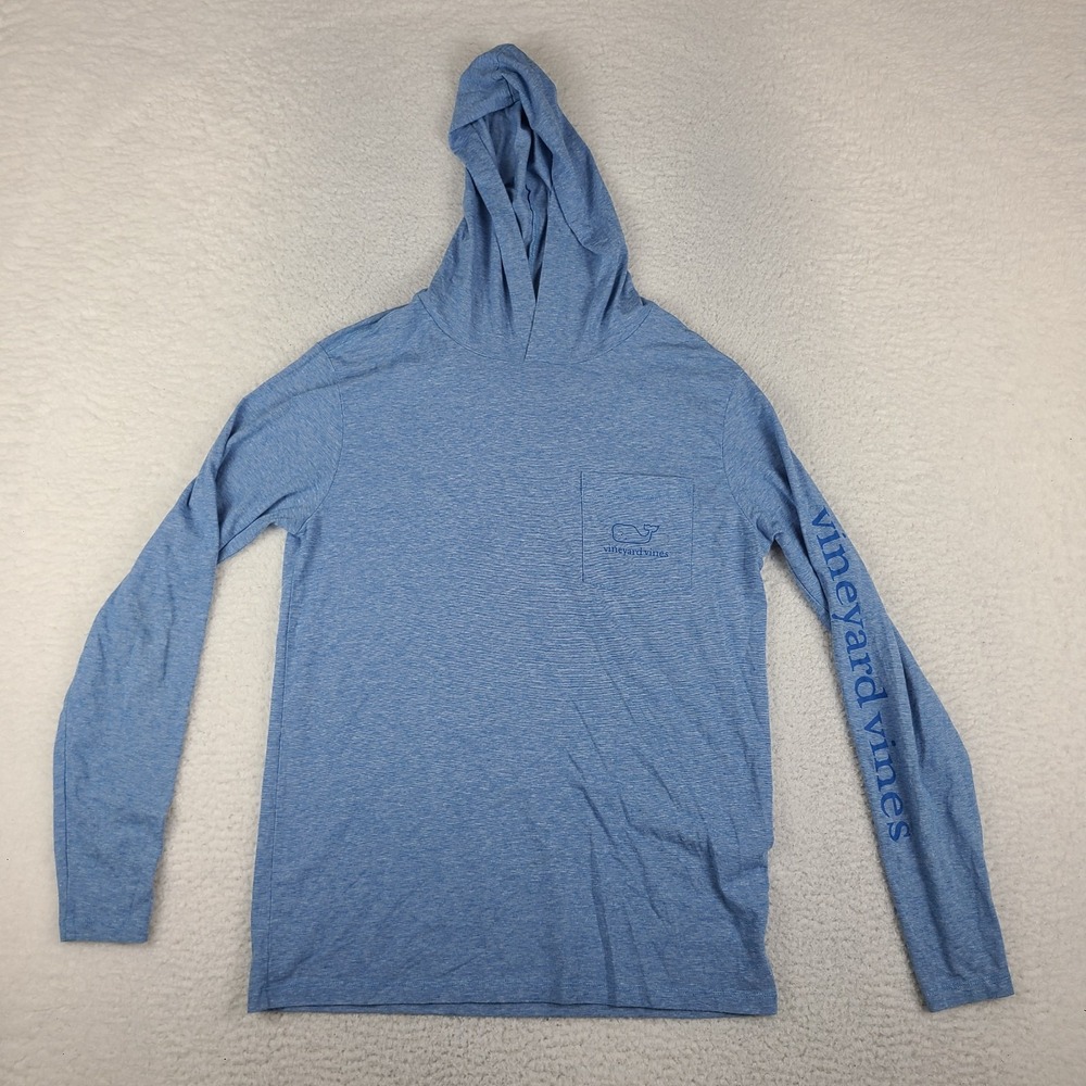 Vineyard Vines Hoodie Mens Small Blue Striped Edgartown T Shirt Pima Cotton